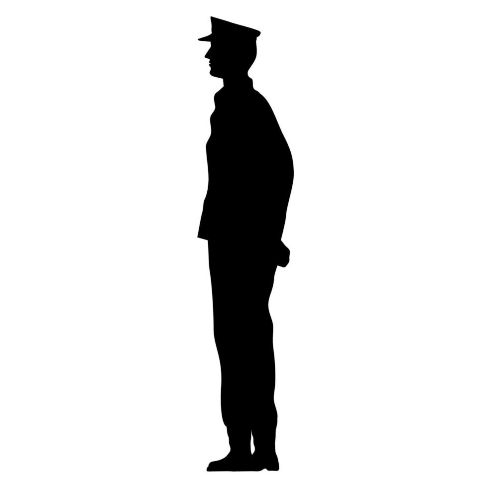 officier silhouette militaire vecteur