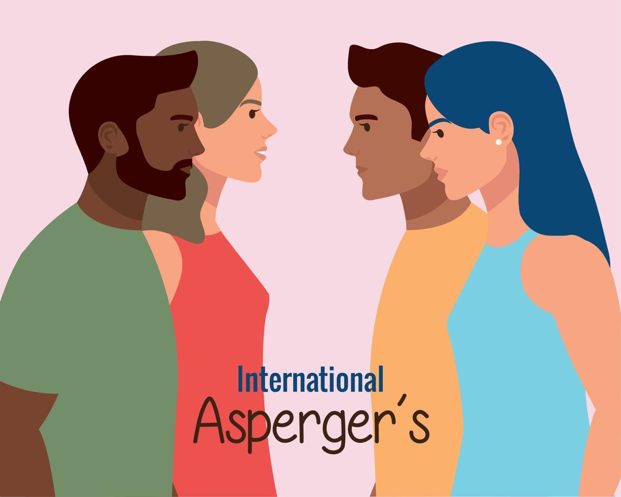 aspergers interracial vecteur