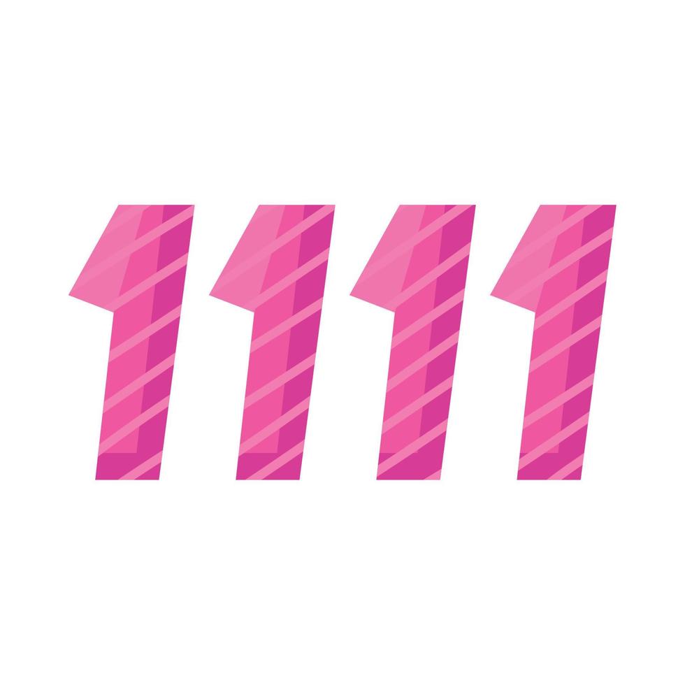 11 11 lettrage couleur fuchsia vecteur