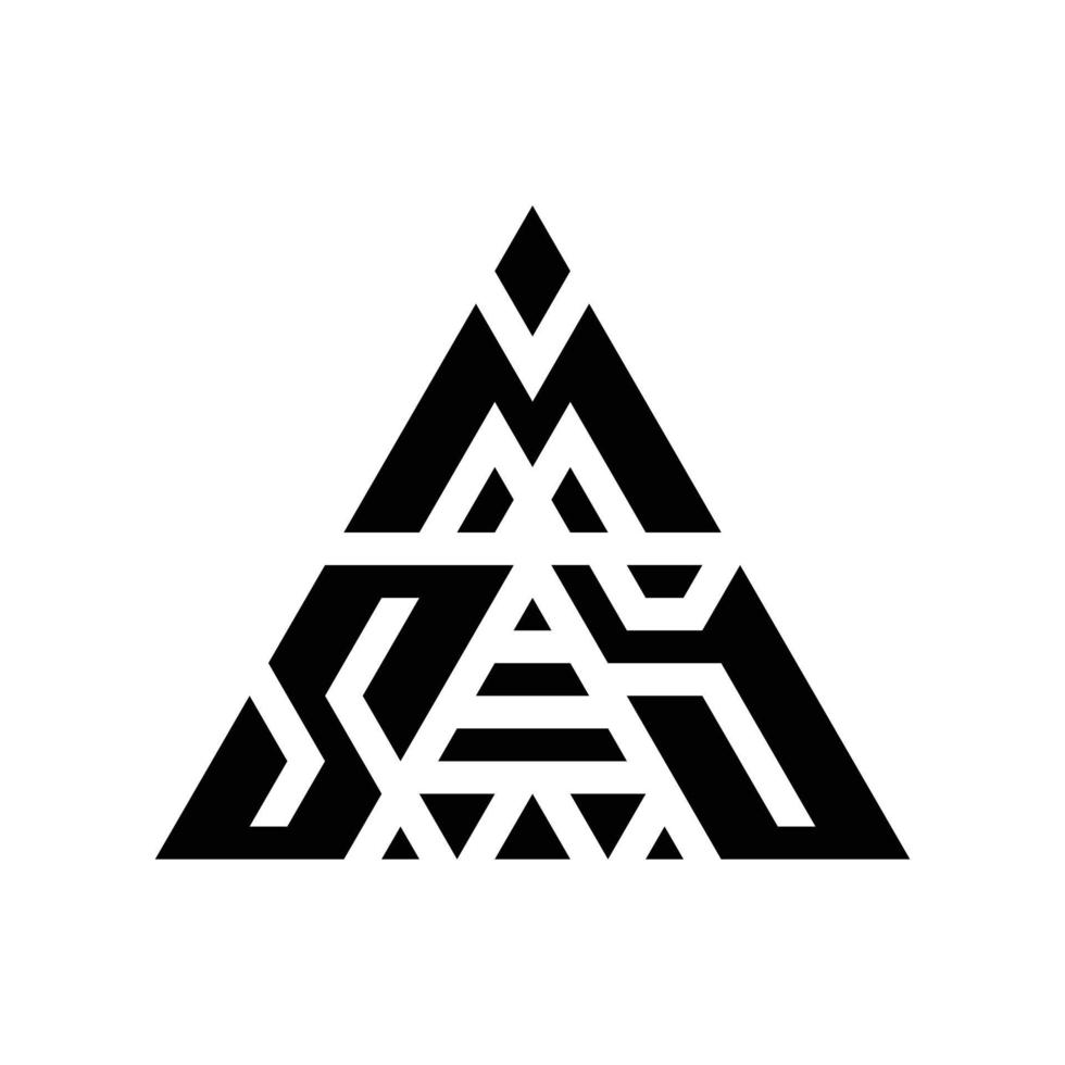 création de logo triangle unique à trois lettres vecteur