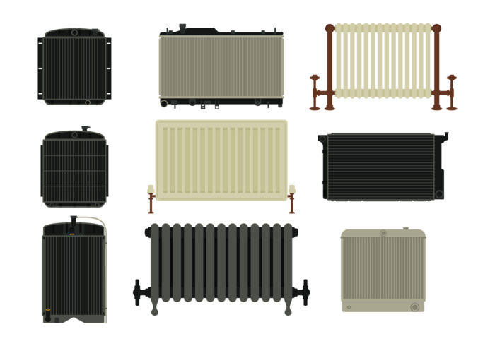 Icônes de vecteur de radiateur