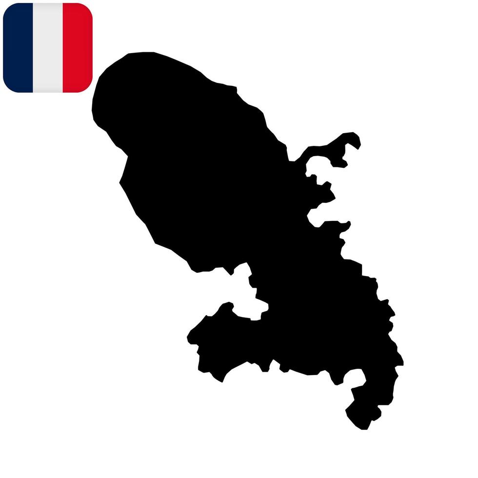 carte de l'île de la martinique. région de france. illustration vectorielle. vecteur