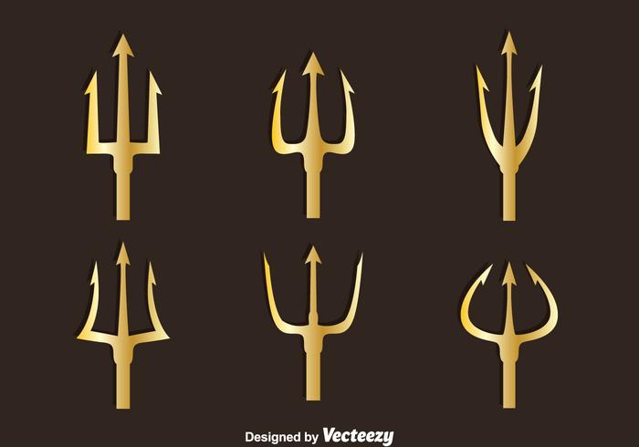 Vector de symboles d'or Poseidon