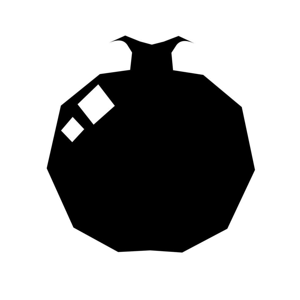 icône vectorielle d'une silhouette de grenade. le fruit est noir sur fond blanc. idéal pour les fruits posters vecteur