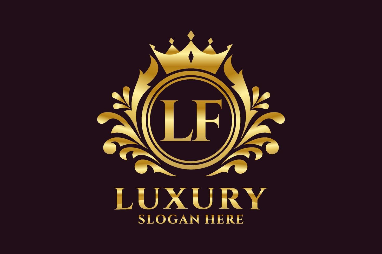 modèle initial de logo de luxe royal de lettre lf dans l'art vectoriel pour des projets de marque luxueux et d'autres illustrations vectorielles.