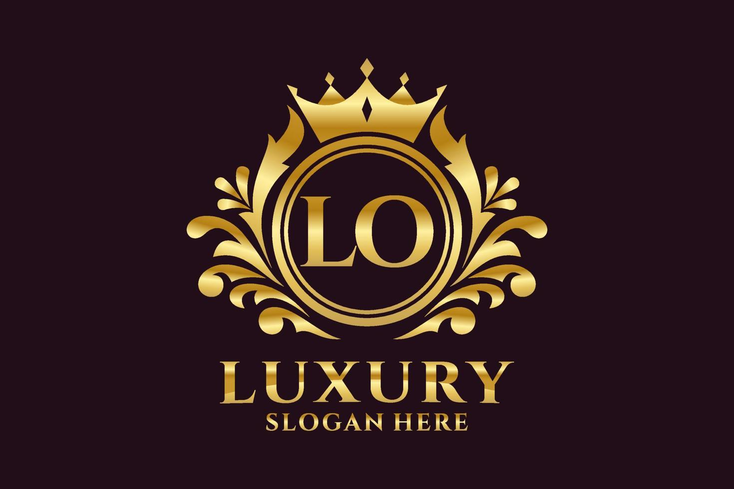 modèle initial de logo de luxe royal de lettre lo dans l'art vectoriel pour des projets de marque luxueux et d'autres illustrations vectorielles.