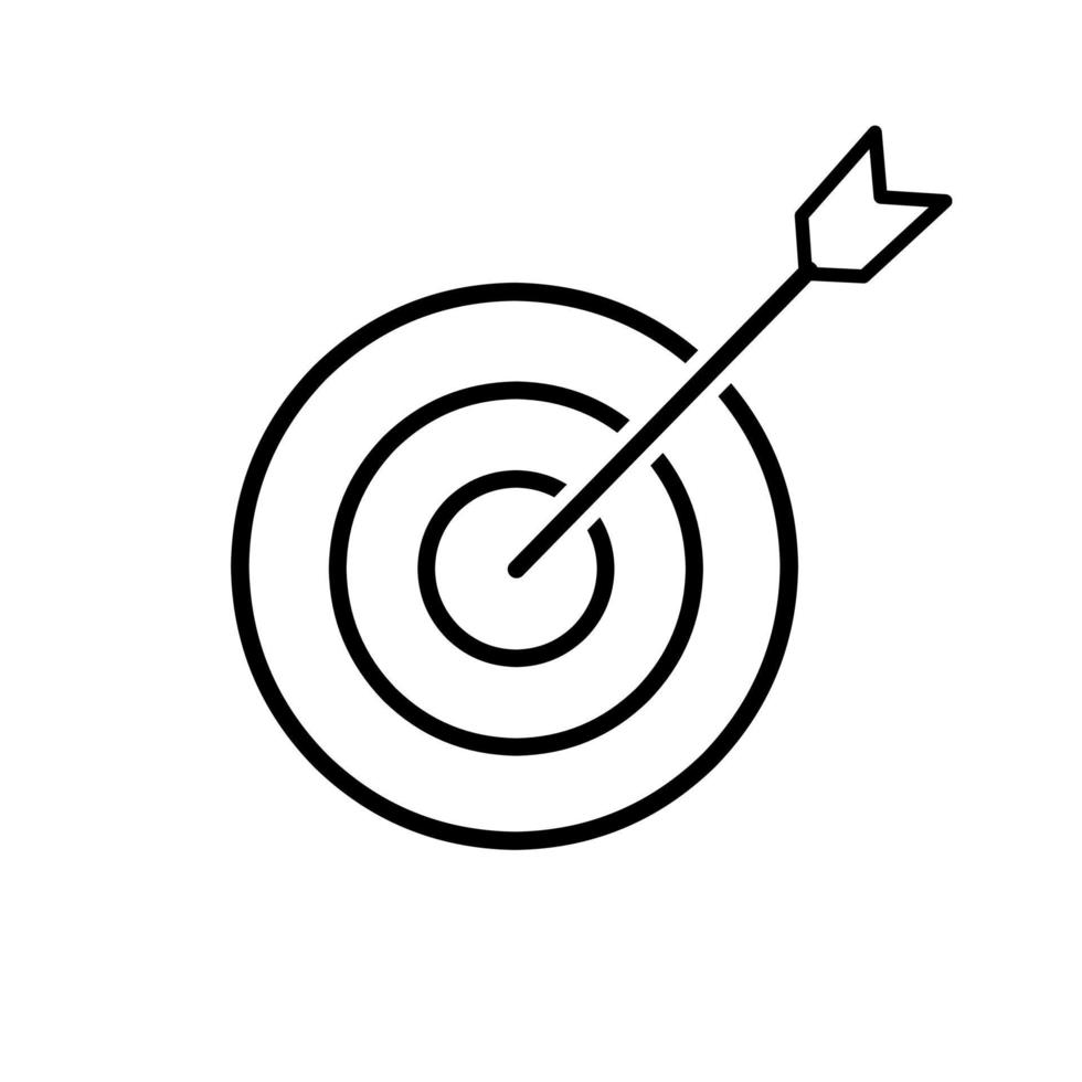 icône de but dans le style de ligne. vecteur cible. bon pour le marketing ciblé et la croissance du projet. illustration vectorielle sur fond blanc