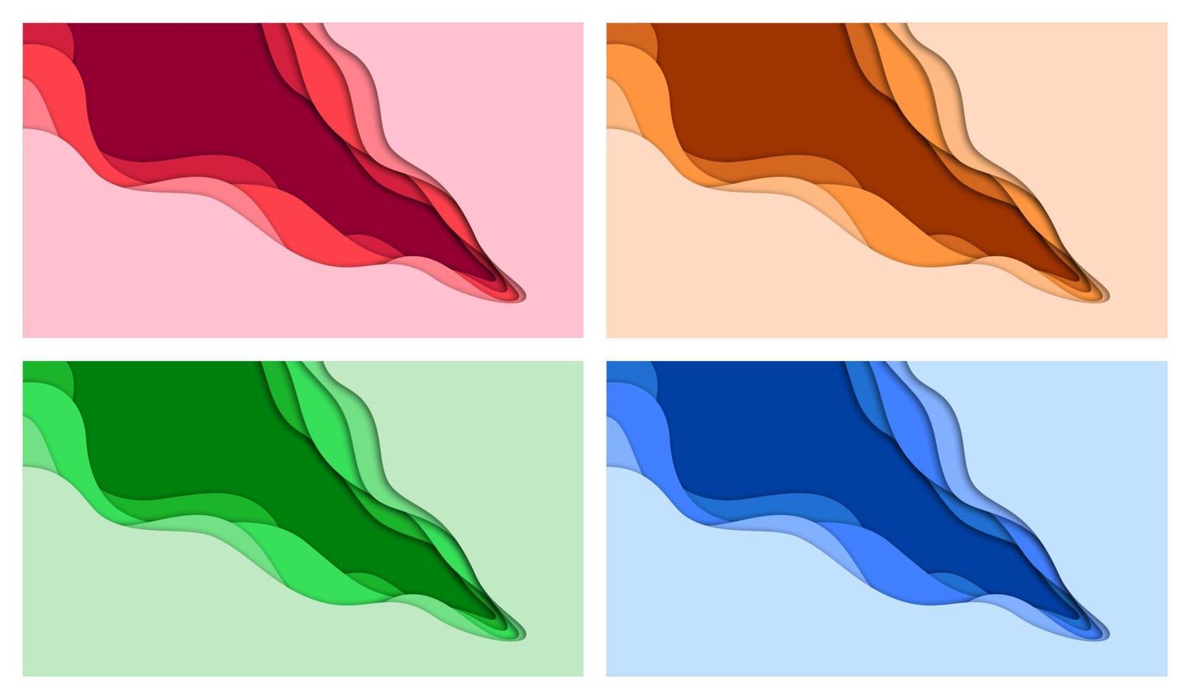 ensemble d'arrière-plan abstrait 3d et de formes découpées en papier, illustration vectorielle vecteur