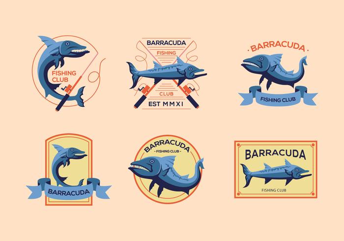 Barracuda logo ancien vecteurs vintage vecteur