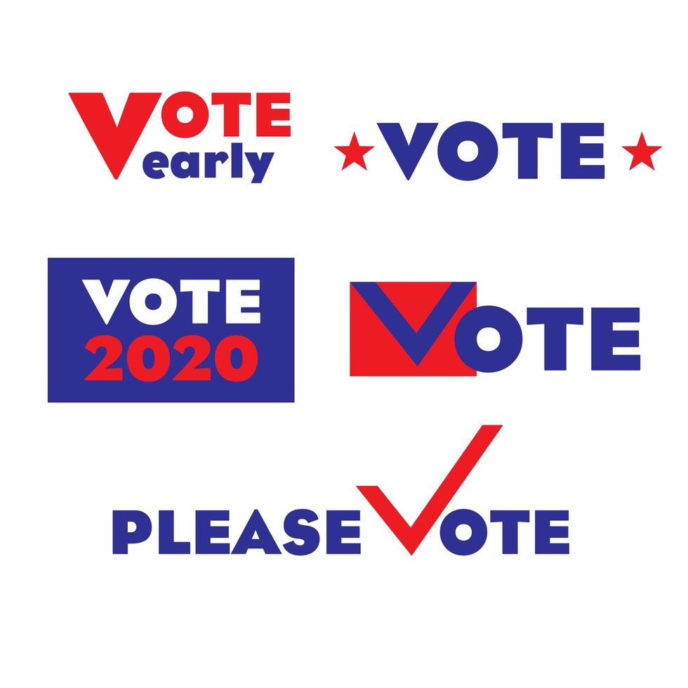 Graphiques de vote pour les élections 2020 vecteur