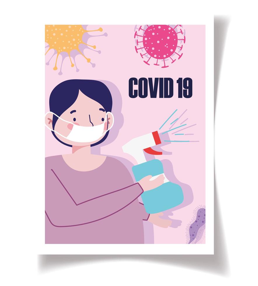 modèle d'affiche de prévention des coronavirus vecteur
