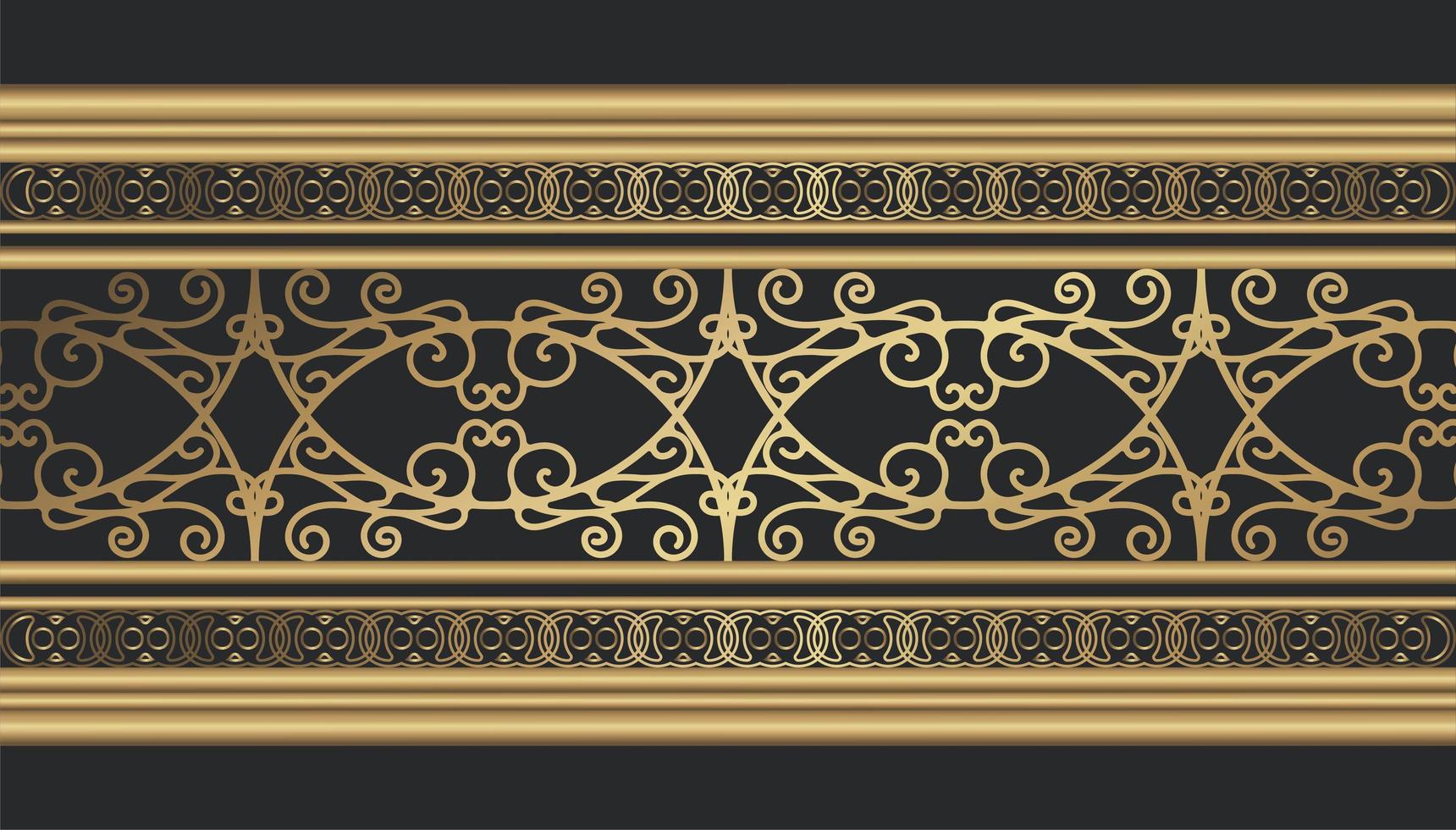 bordure décorative dorée vecteur