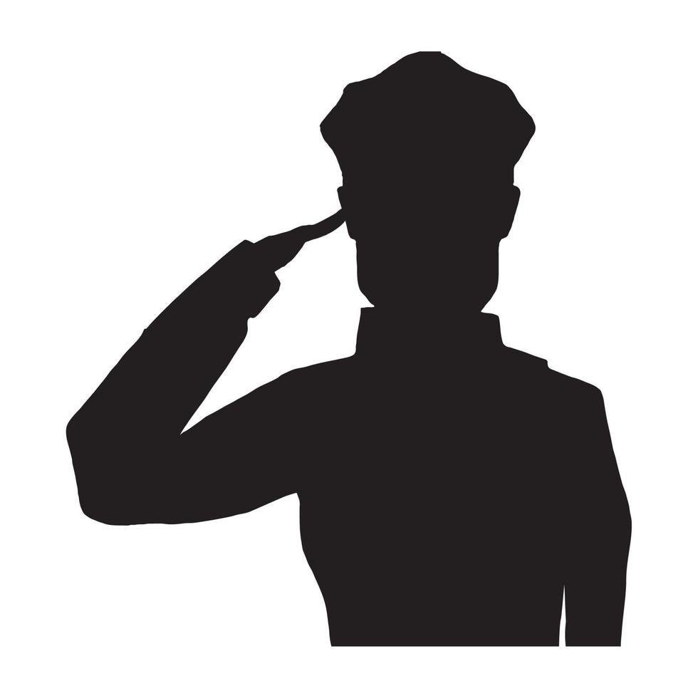 soldat saluant silhouette vecteur