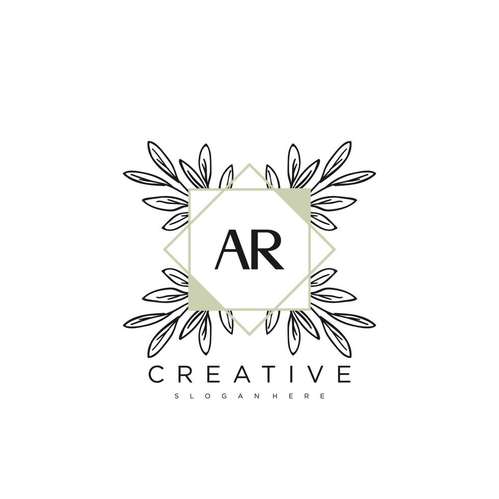 ar lettre initiale fleur logo modèle vecteur art vectoriel premium