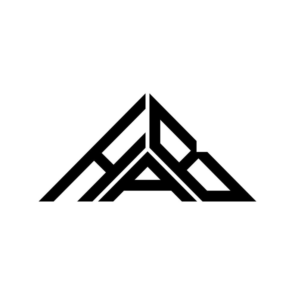 création de logo de lettre hab avec graphique vectoriel, logo hab simple et moderne en forme de triangle. vecteur