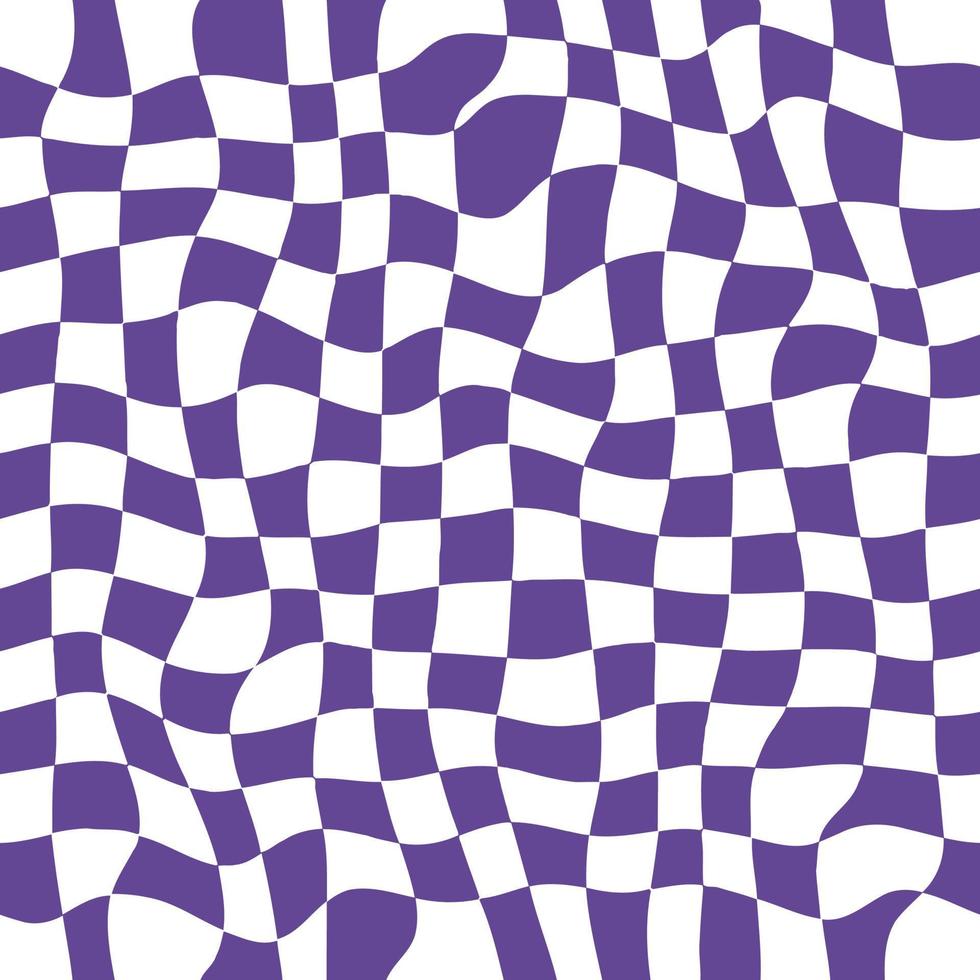 chaîne de vague rétro à carreaux violets vecteur