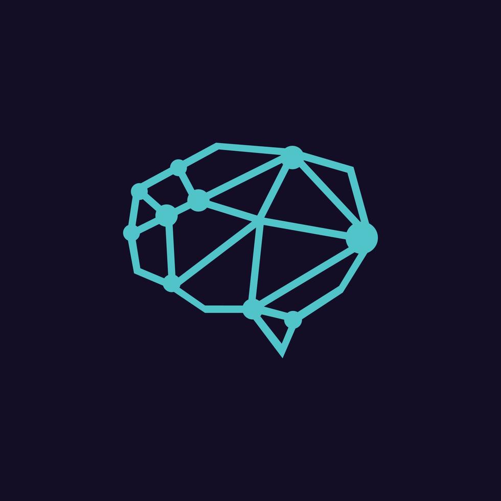 logo de conception de cerveau humain vecteur