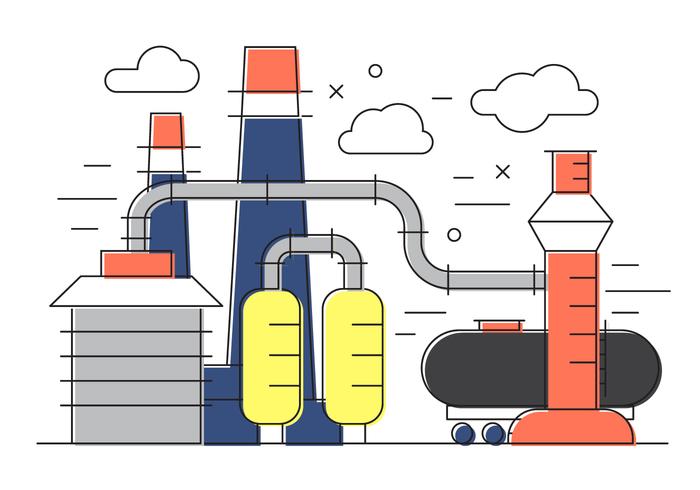 Illustration vectorielle de l'usine de pétrole vecteur