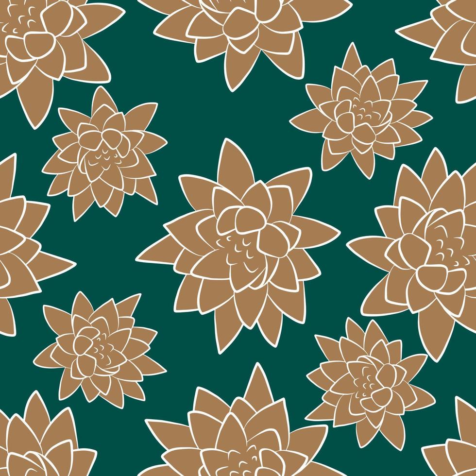 motif floral sans couture. modèle d'impression de tissu botanique. illustration vectorielle avec des fleurs de nénuphar. vecteur