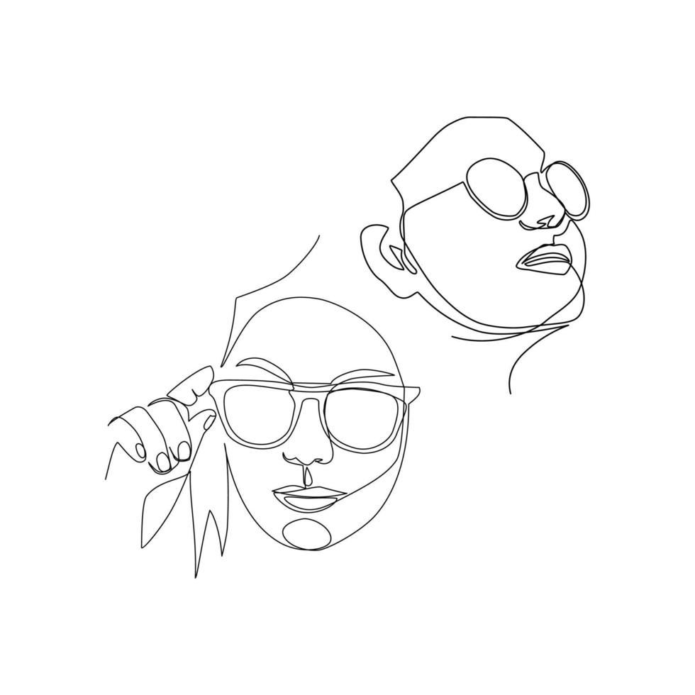 illustration vectorielle d'une fille avec des lunettes dessinées dans un style d'art en ligne vecteur