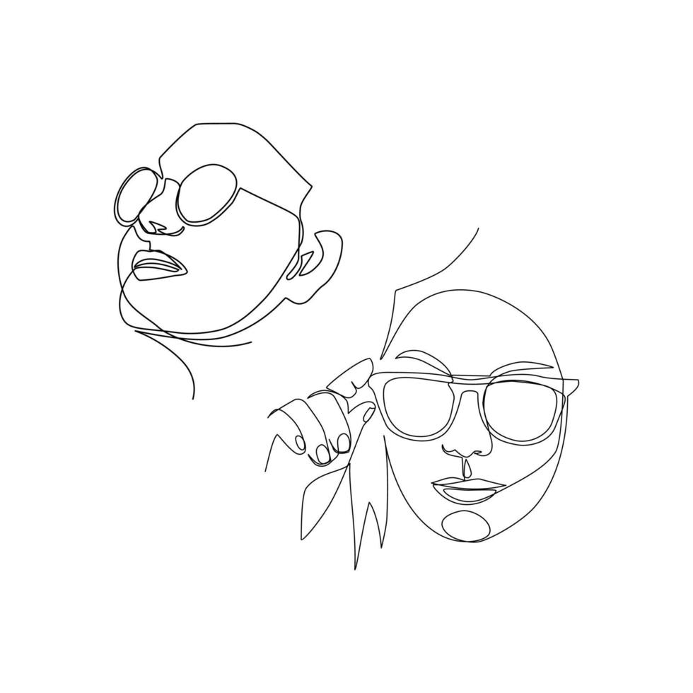 illustration vectorielle d'une fille avec des lunettes dessinées dans un style d'art en ligne vecteur