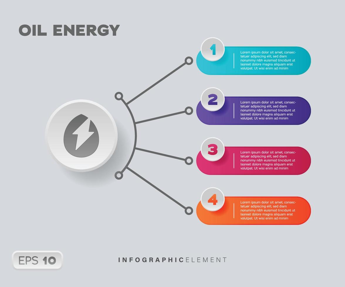 Élément infographique de l'énergie pétrolière vecteur