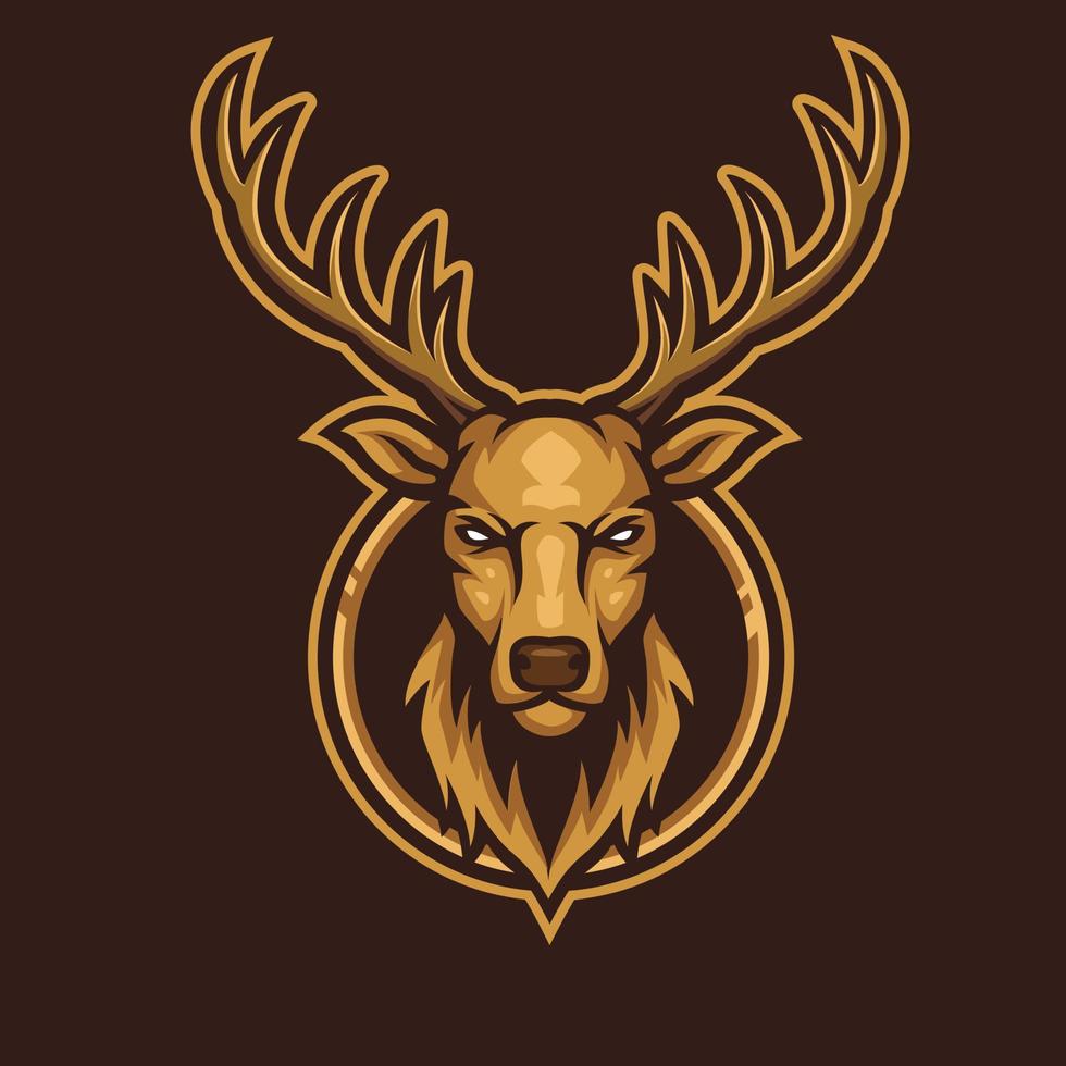 tête de cerf mascotte logo jeu illustration vecteur