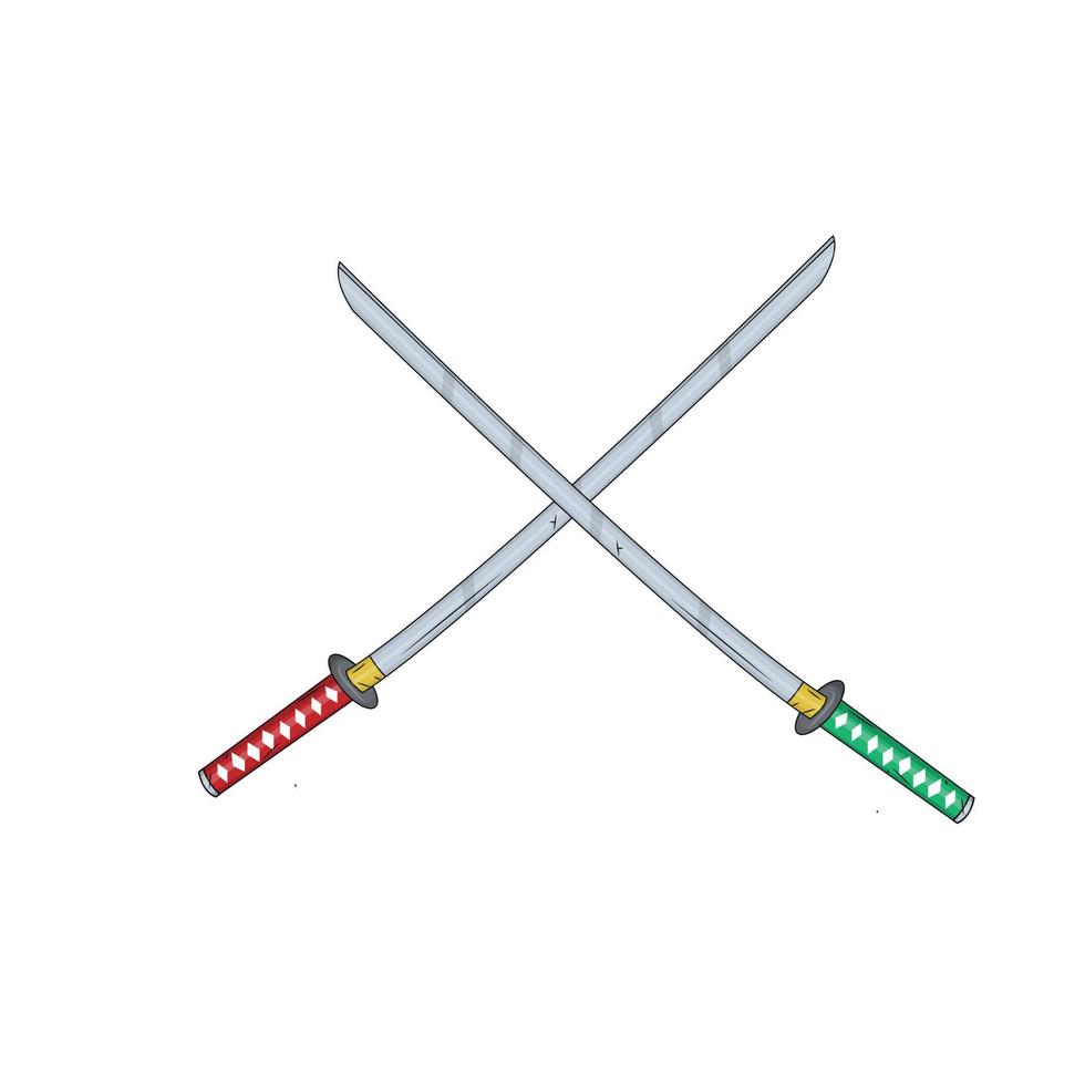 conception de deux épées adaptée aux symboles et aux cliparts, conception de vecteur d'épée