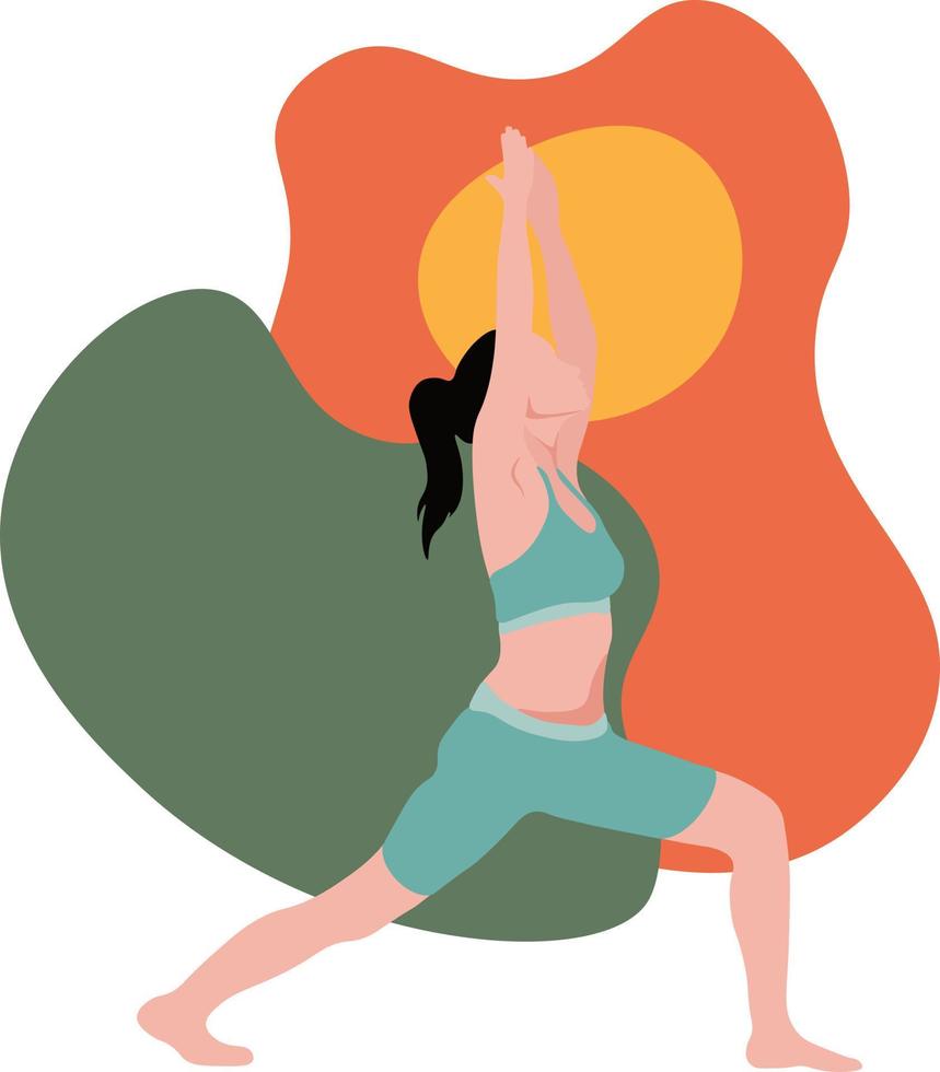 ensemble de jeune femme athlétique mince faisant du yoga et du fitness. mode de vie sain. collection de personnages de dessins animés féminins démontrant diverses positions de yoga isolées sur fond blanc - image vectorielle vecteur