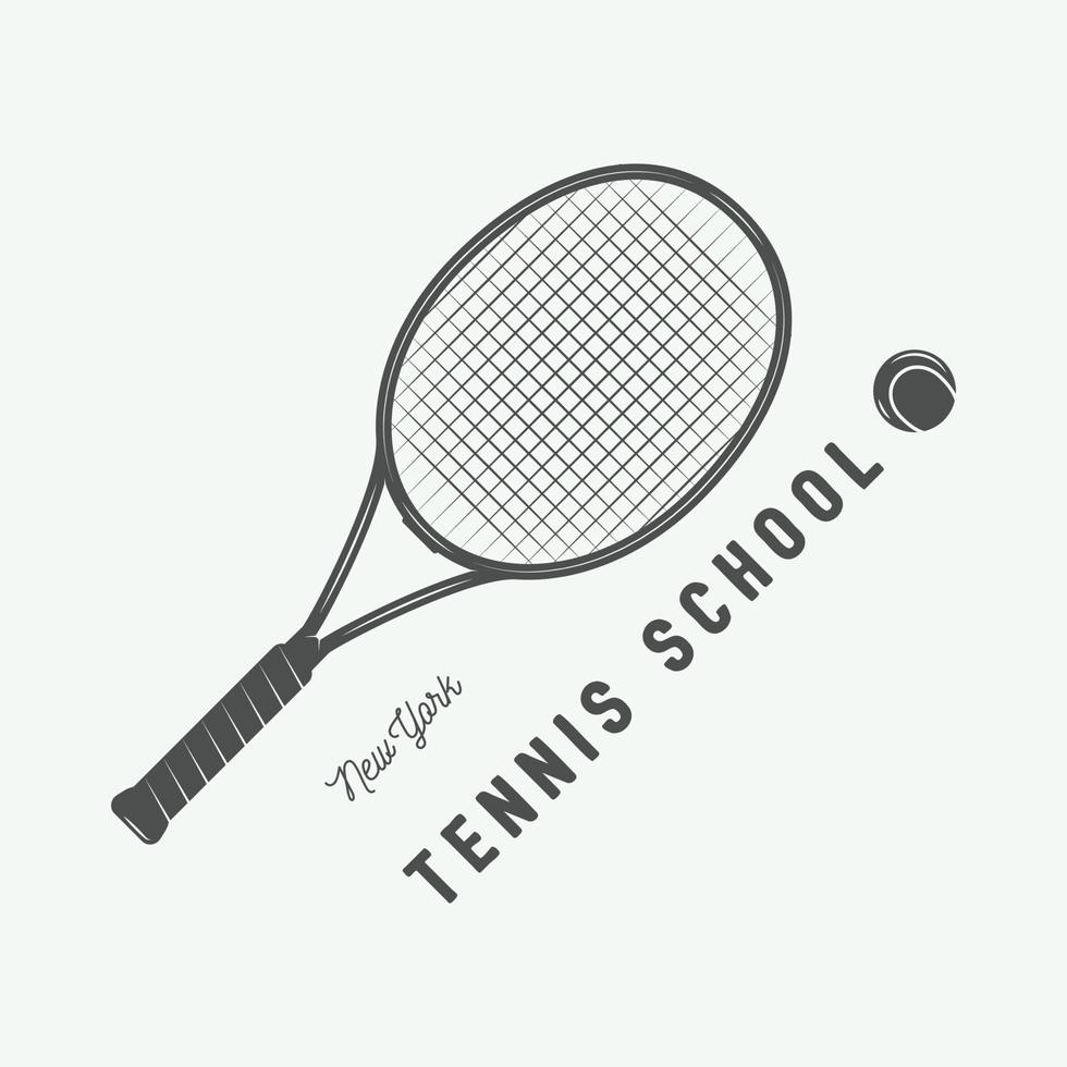 logo de tennis vintage, insigne, emblème et bien plus encore. illustration vectorielle vecteur