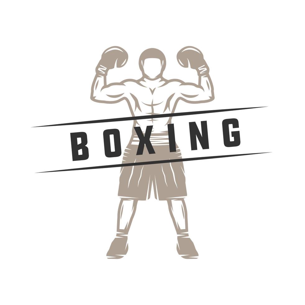 boxer rétro vintage. peut être utilisé pour le logo, l'insigne, l'emblème, la marque, l'étiquette. art graphique. illustration vectorielle. vecteur