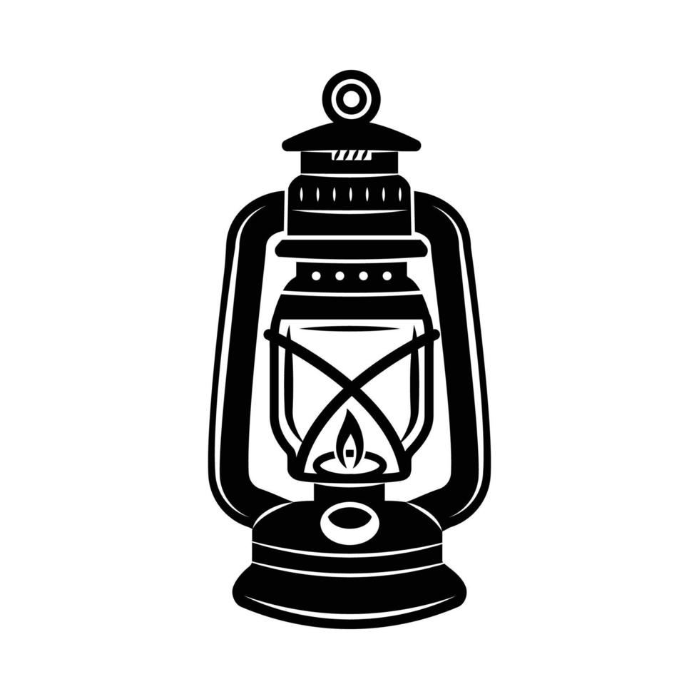 lampe de lumière minière vintage. peut être utilisé comme emblème, logo, badge, étiquette. marque, affiche ou impression. art graphique monochrome. vecteur