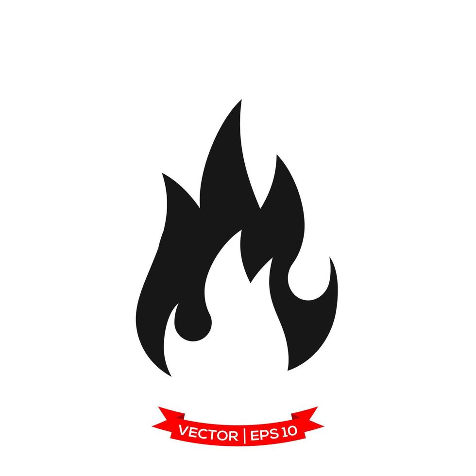 icône de flamme dans un design plat branché, icône de feu vecteur