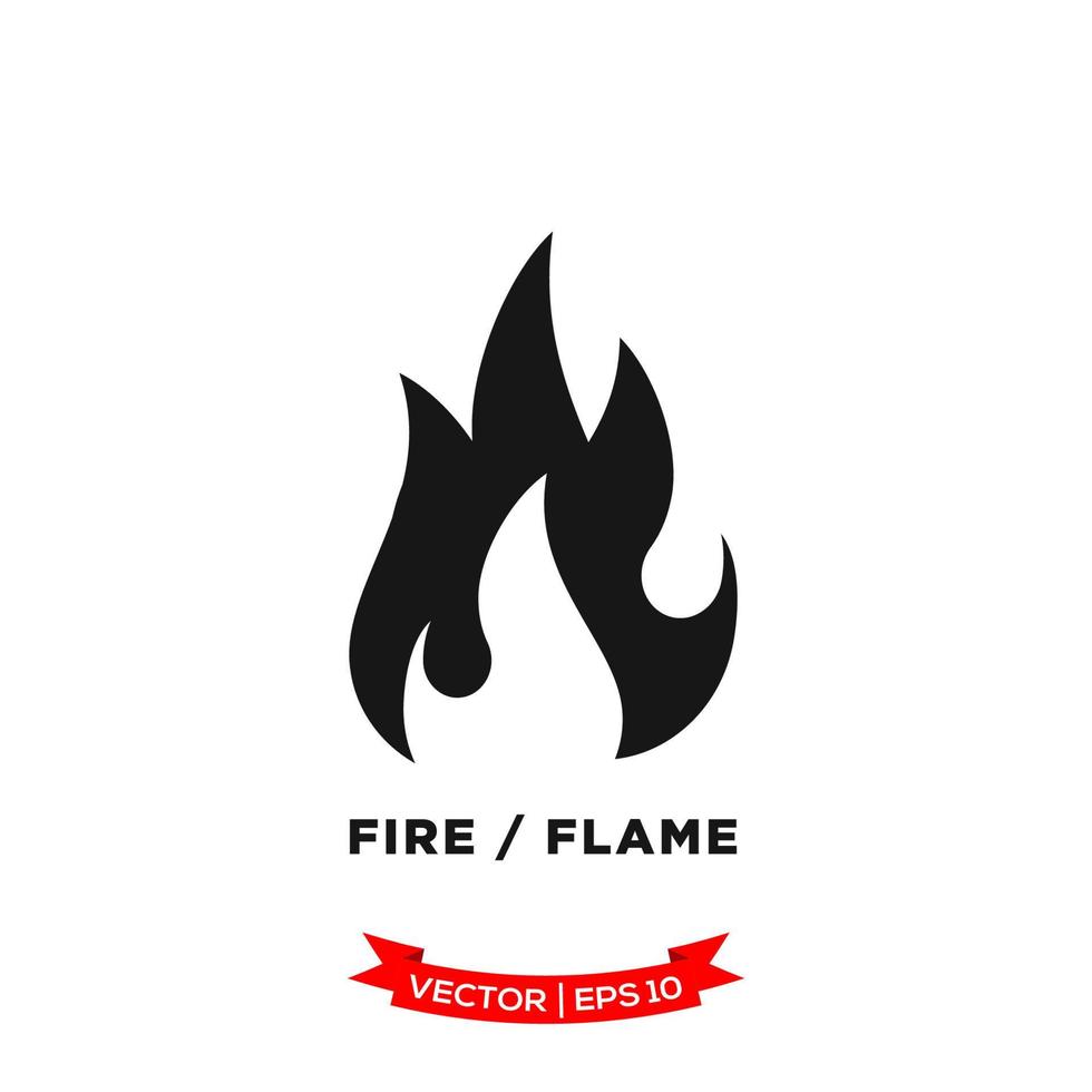 icône de flamme dans un design plat branché, icône de feu vecteur