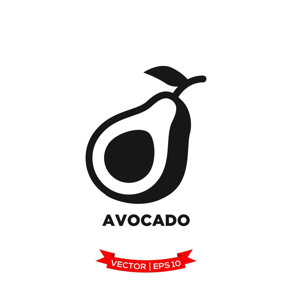 modèle de logo vectoriel icône illustration avocat au design plat treny