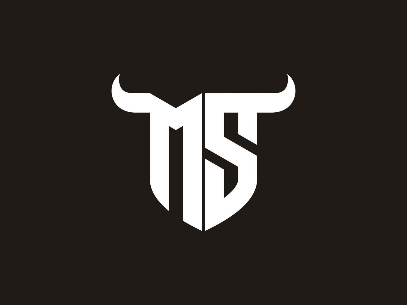 création initiale du logo ms bull. vecteur
