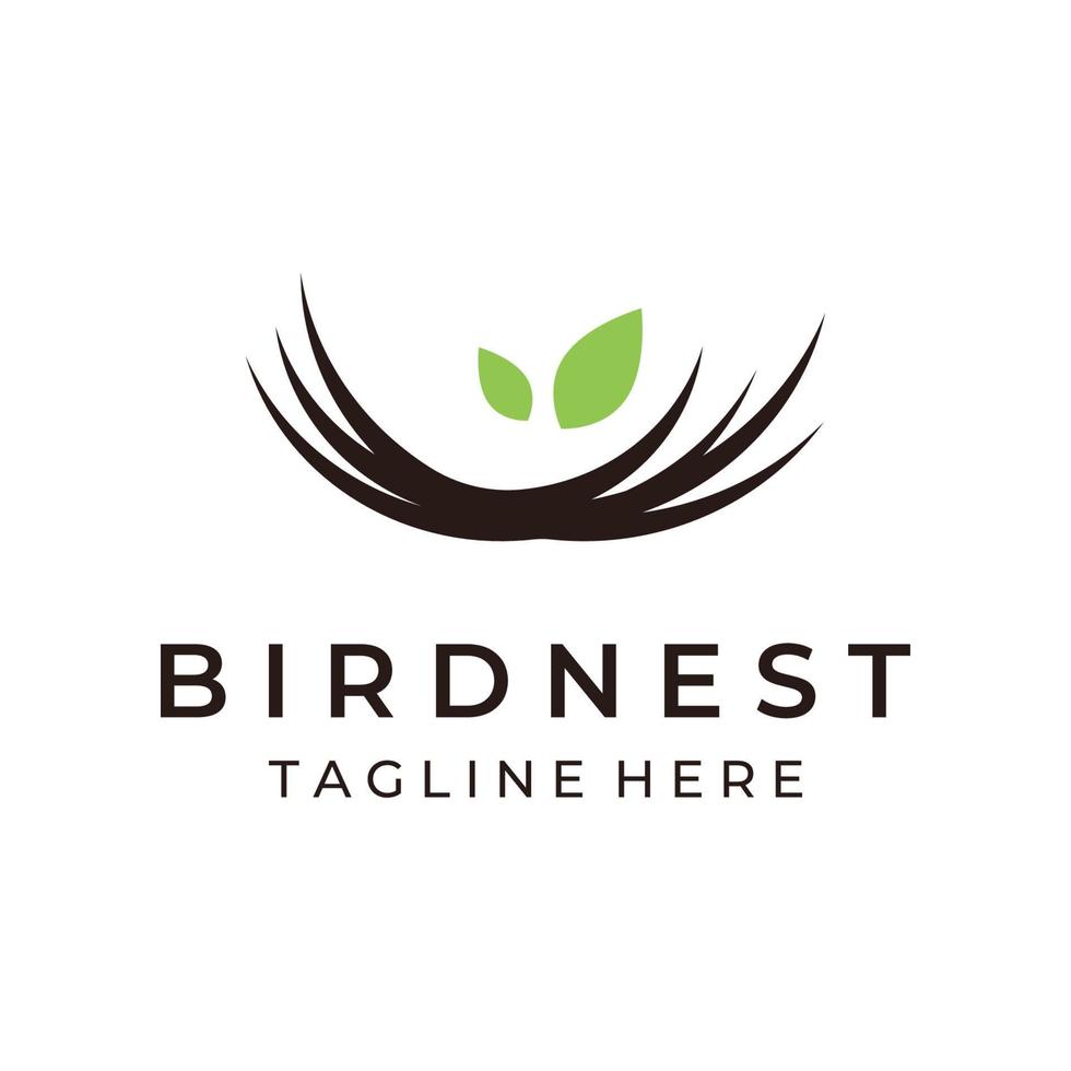 modèle d'illustration vectorielle de conception créative de logo de hipster de nid d'oiseau. vecteur