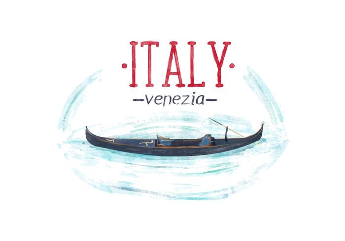 Vecteur d'aquarelle de Venise en Italie gratuit