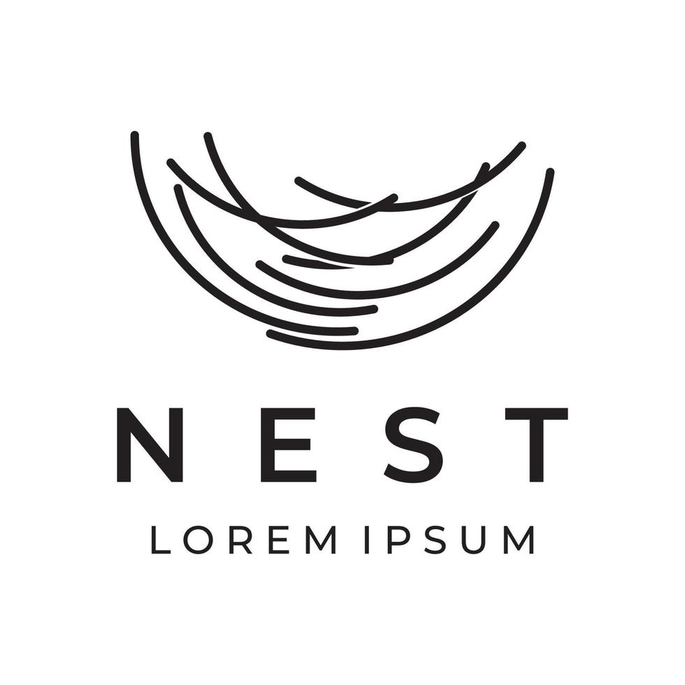 modèle d'illustration vectorielle de conception créative de logo de hipster de nid d'oiseau. vecteur