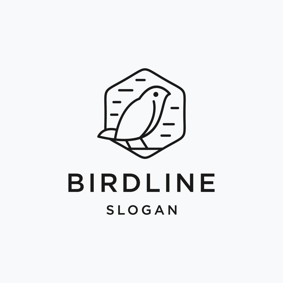 création de logo d'oiseau avec dessin au trait sur fond blanc vecteur