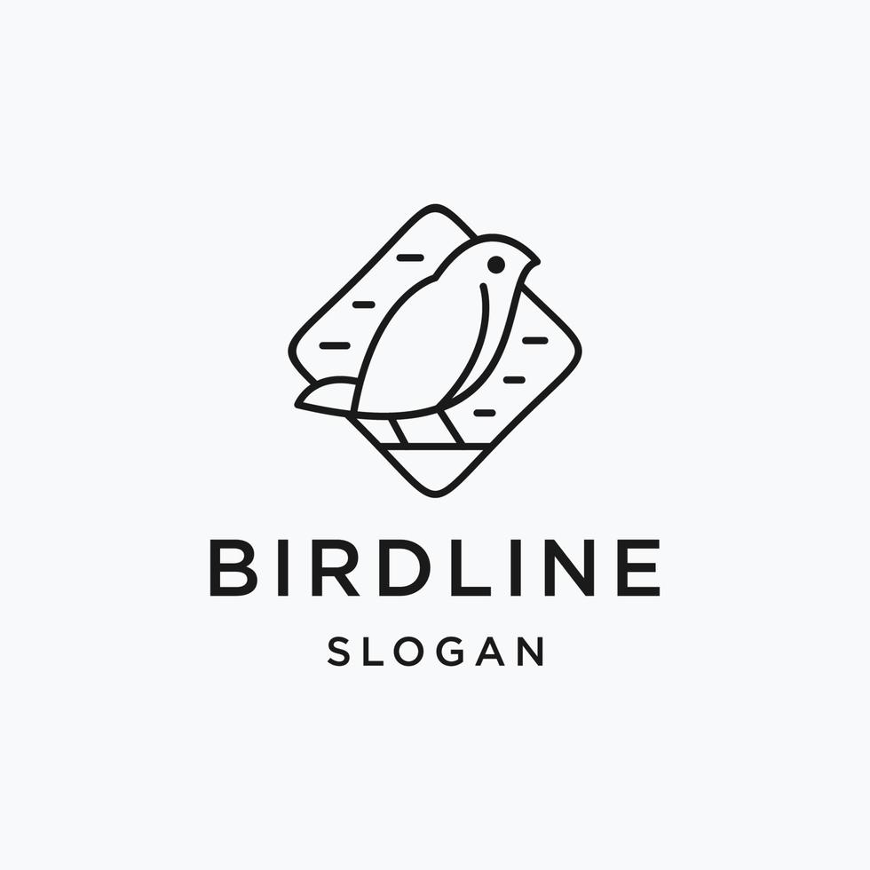 création de logo d'oiseau avec dessin au trait sur fond blanc vecteur