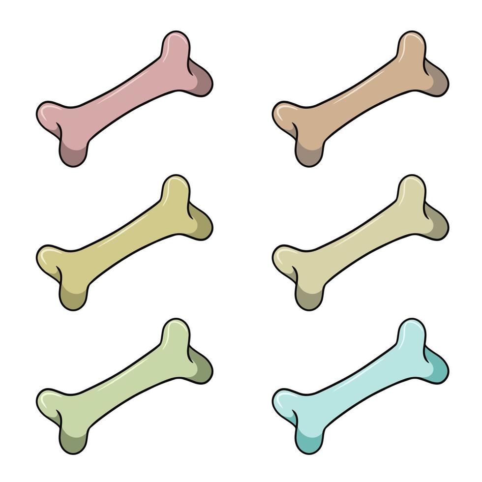 un ensemble d'icônes colorées, un jouet pour un chien, un os, une illustration vectorielle en style cartoon sur fond blanc vecteur
