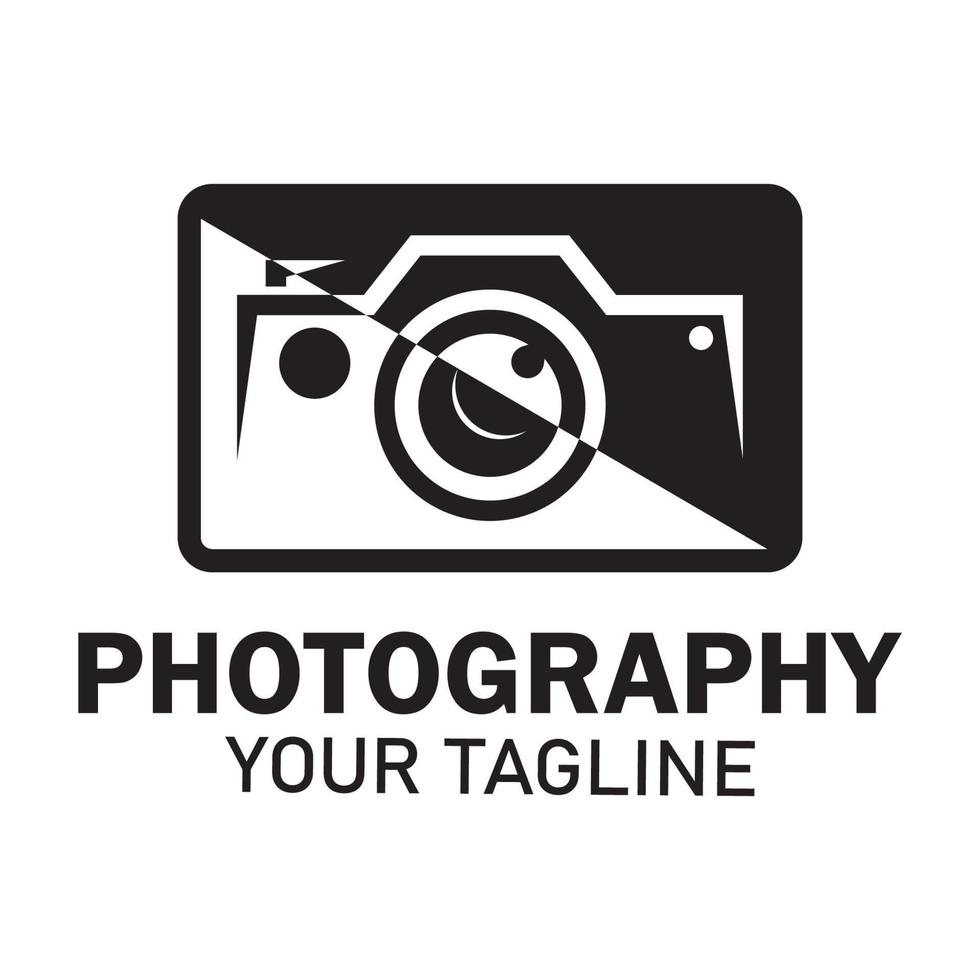 photographie appareil photo logo vecteur icône modèle de conception isolé sur fond noir