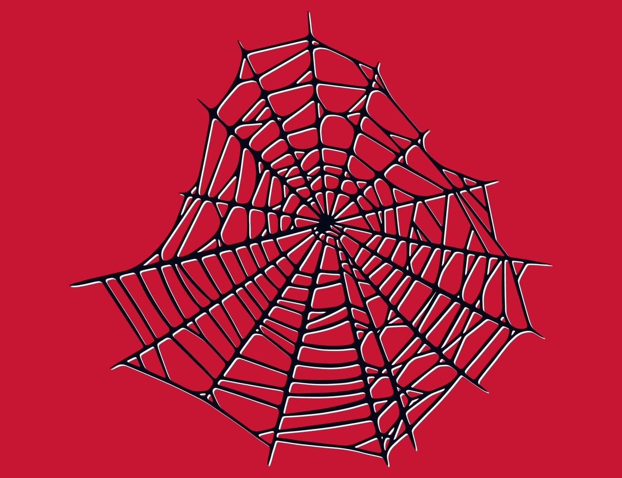 toile d'araignée isolée sur fond rouge. toiles d'araignée effrayantes d'halloween avec des fils rouges. illustration vectorielle vecteur