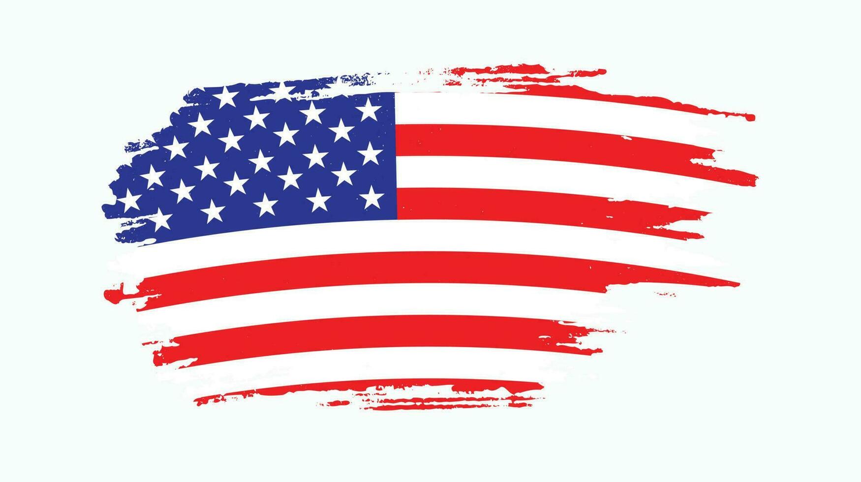 drapeau grunge américain coloré de style ondulé vecteur