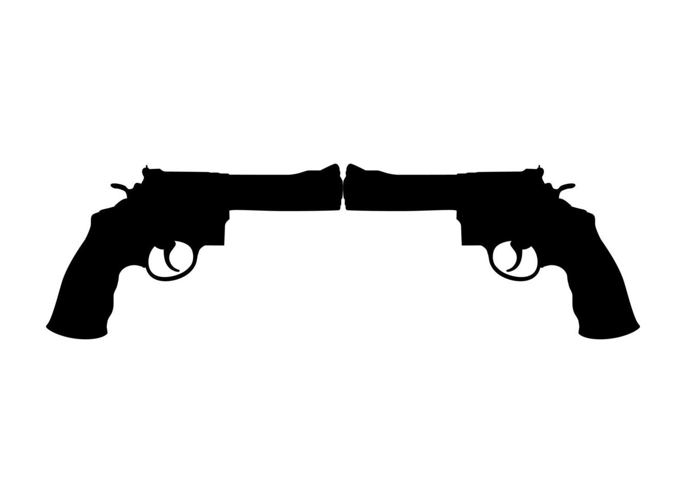 silhouette de double pistolet, pistolet pour logo, pictogramme, site Web ou élément de conception graphique. illustration vectorielle vecteur