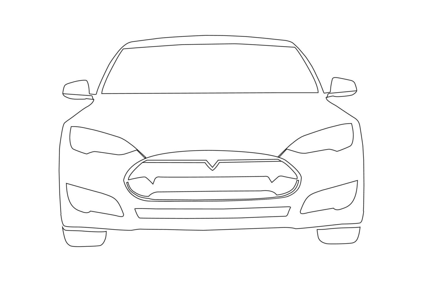 vue de face d'illustration de voiture, icône automatique, concept de transport vecteur