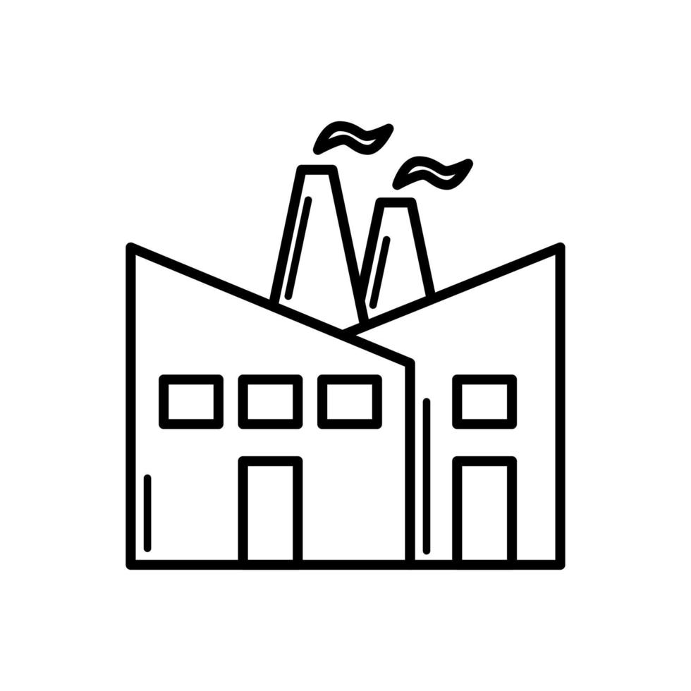 icône d'usine ou logo isolé sur fond blanc signe symbole illustration vectorielle - collection d'icônes vectorielles de style noir de haute qualité vecteur