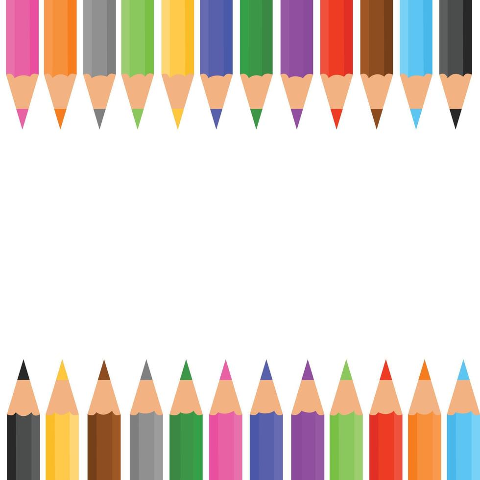 les crayons de couleur s'isolent sur fond blanc. vecteur