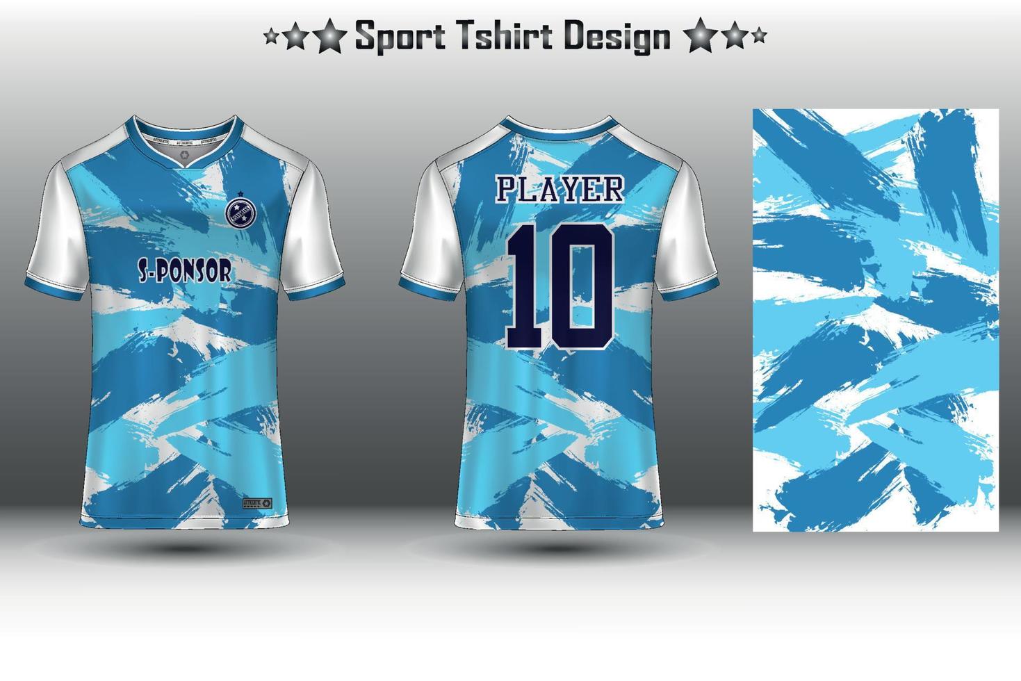 maquette de maillot de football conception de maillot de football sublimation collection de conception de t-shirt de sport pour la course, le cyclisme, les jeux, le motocross vecteur